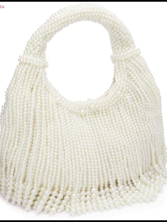 Handbags - Pearl Beaded Tassel Clutch Evening Handbag for Wedding Party Prom